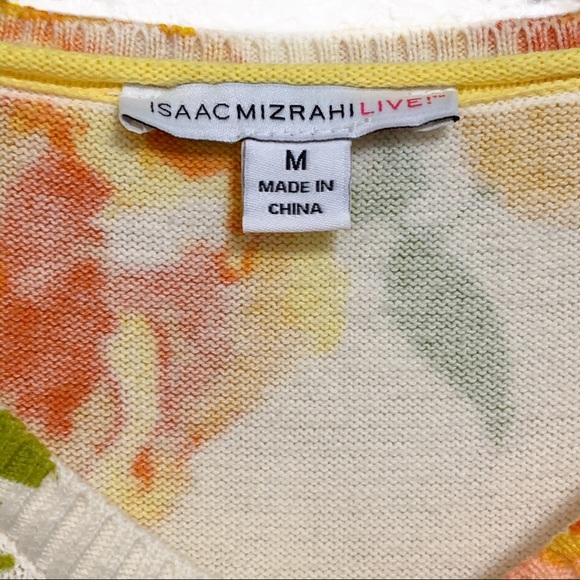 Isaac Mizrahi 3/4 Sleeve Floral Button Up Cardigan - Picture 3 of 5